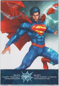 SUPERMAN = SEALED set 5 postage-paid POSTCARDS = Stamp Images = Canada 2013