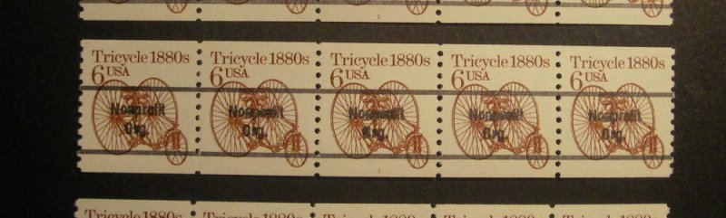 Scott 2126a, 6c precancel Tricycle, PNC5 #1, MNH Transportation Beauty