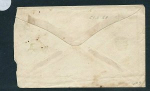 CSA #1, PAIR ON COVER TIED WITH BLUE CIRCULAR DATE STAMP -  SCV: $500.00