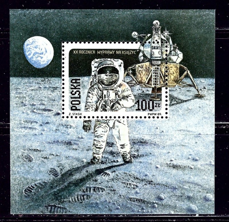 Poland 2910a MNH 1989 Moon Landing Anniv    (ap2231)