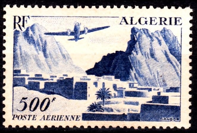 ALGERIA 1953 Airmail: 500Fr Plane over El Kantara, MNH