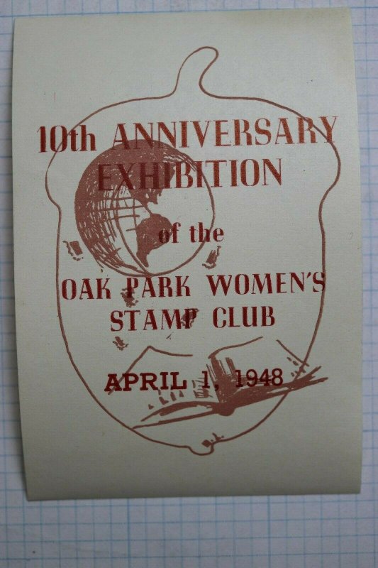 1948 Oak Park IL Womens Stamp Club 10th Anniversary Expo Souvenir Ad