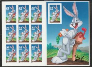 U.S. Scott #3137 Looney Tunes - Bugs Bunny Stamps - Mint NH Souvenir Sheet