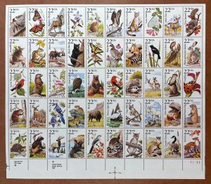 Scott 2286-2335 NORTH AMERICAN WILDLIFE Sheet of 50 Stamps MNH 1987 w/ Folder