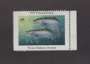 PATS5 - Pennsylvania State Trout & Salmon Single. MNH. OG.