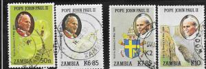 Zambia #470 -473 Pope John Paul II   (U)  CV$15.25