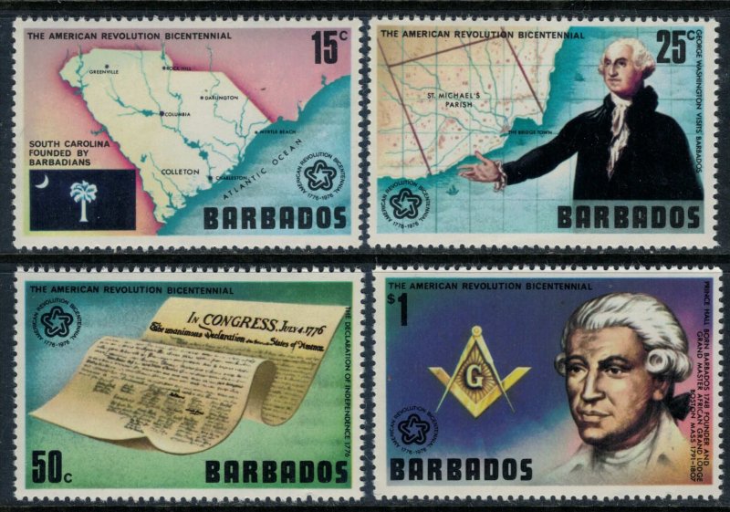 Barbados #440-3* NH  CV $3.70  US Bicentennial