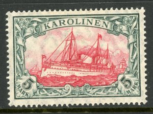 Caroline Islands 1915 Germany 5 Mark Yacht Ship Watermark Scott #23 Mint E538