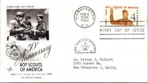 FDC 1960 SC #1145 Artcraft Cachet - Washington DC - Single - F77200