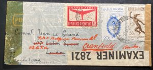 1943 Buenos Aires Argentina Dual Censored Cover to RAF Personal London england