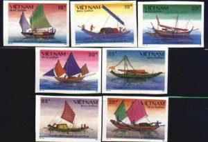 N.Vietnam Scott 1942-48 Mi 2007-13 MNH Fishing boats IMPERFORATED Value $ 12.00