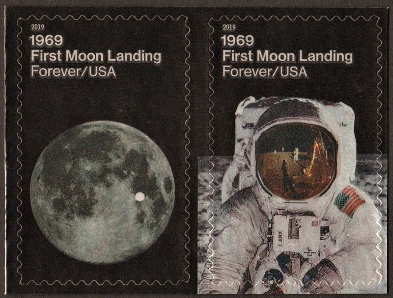 SC#5399-5400 (55¢) 1969: First Moon Landing Pair (2019) SA