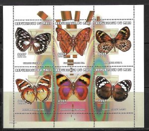 MALI 2000 BUTTERFLY #1087 PERF.  MNH