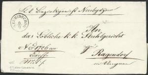 AUSTRIA CZECHOSLOVAKIA 1855 entire ex NEUBIDSCHOW..........................61259