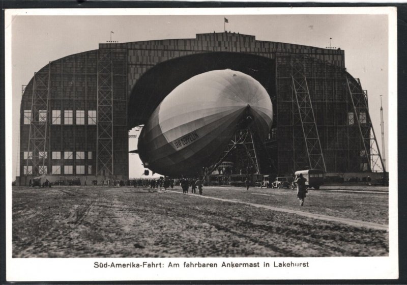 GERMANY GRAF ZEPPELIN Postcard Size Real Photo USA Lakehurst SOUTH AMERICA MA116