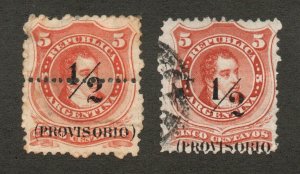 Argentina - Sc# 42b (large P) & 42 (small p) Used     /     Lot 1223126