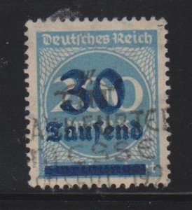 Germany,  30th m Numeral Surcharged (SC# 249) Used