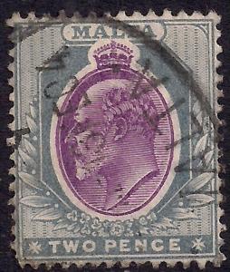 Malta 1903 - 04 KEV11  2d Purple & Grey SG 40 ( D788 )