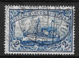 GERMAN SOUTH WEST AFRICA SG30 1911 2m BLUE USED (r)