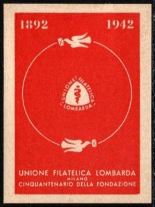 1927 Italy Poster Stamp 50th Anniversary Of The Foundation Lombard Philatelic