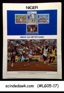 NIGER - 1984 OLYMPIC GAME MEN'S 200M DASH PANEL MNH