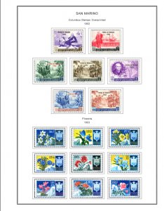 SAN MARINO STAMP ALBUM PAGES 1877-2011 (256 color illustrated pages)