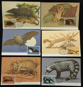 S.Tome Thomas 1981 Wildlife Used Maxi Cards x 6  D24