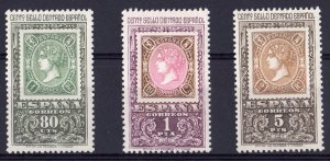 SPAIN 1965 Sc#1327/1329 CENTENARY 1st.SPANISH PERFORATED STAMPS Set (3) MNH