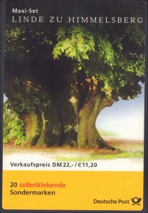 Germany #2135Ab, Complete Set, Booklet of 20, 2001, Trees, Never Hinged