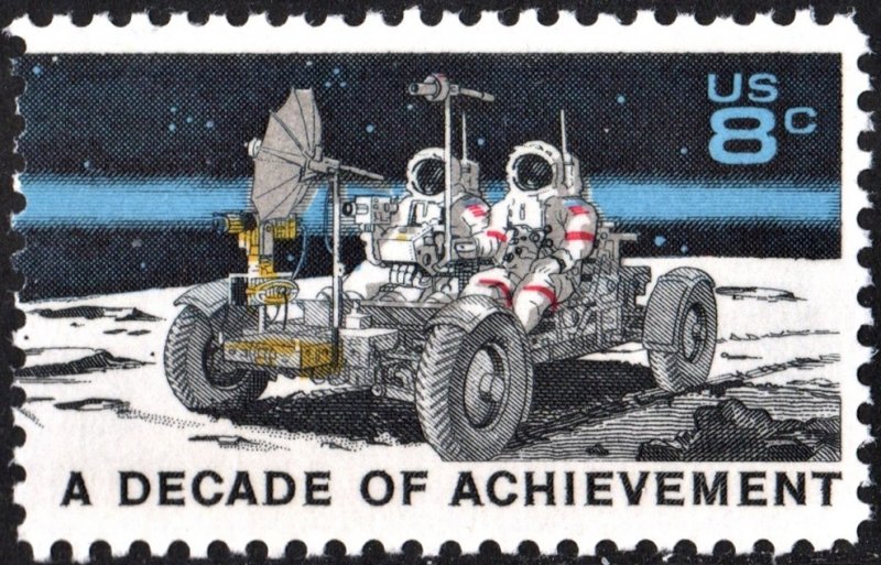 SC#1435 8¢ Space Achievements: Lunar Rover and Astronauts Single (1971) MNH