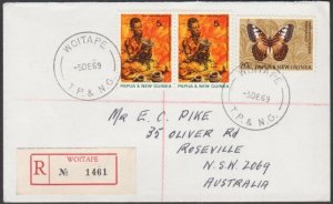 PAPUA NEW GUINEA 1969 Registered cover ex WOITAPE...........................U893