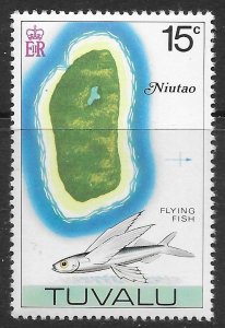 Tuvalu Scott 30 MNH 15c Map of Niutao & Flying Fish issue of 1976