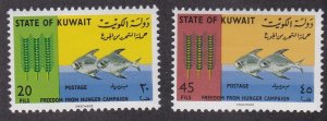 Kuwait # 310-311, Freedom From Hunger - Fish - Wheat, NH, 1/2 Cat.