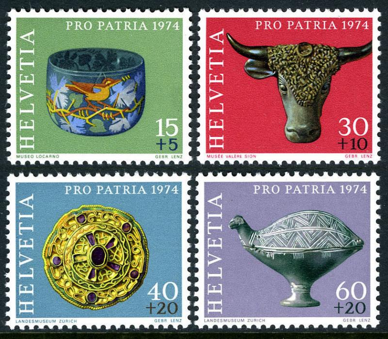 Switzerland MNH B422-5 Archaeological Treasures 1974