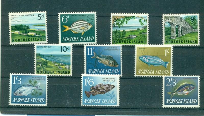 Norfolk Is. - Sc# 49-60. 1962-4 Definitives. MNH Cplt. $15.35.