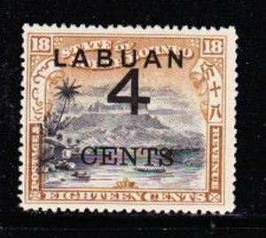 Album Treasures  Labuan Scott # 91  4c on 18c Mt. Kinabalu  Mint Lightly Hinged