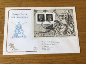 Great Britain 1990 Penny Black stamps cover Ref A9166