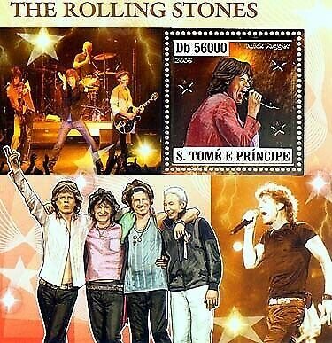 S. TOME & PRINCIPE 2006 MNH GOLD - THE ROLLING STONES. Scott Code: 1672