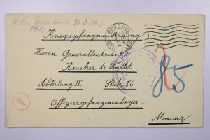 Belgium 1916 POW Cover / Better Mars - L39391