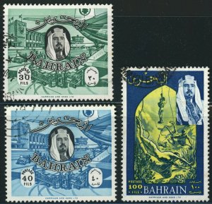 Bahrain #145-146 #149 Sheik Isa bin Sulman Middle East Postage Stamps 1966 Used