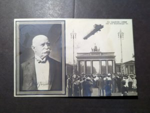 1909 Germany Early Zeppelin Postcard Cover Berlin NW to Stuttgart