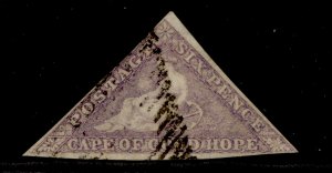 SOUTH AFRICA - Cape of Good Hope QV SG7 6d deep rose-lilac, FINE USED. Cat £325.
