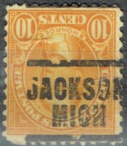 US 1926 10c Monroe with inverted precancel from JACKSON MI  (642-203)!!