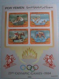 YEMEN-1984-SC#325-OLYMPIC GAMES-LOS ANGELES  MNH -S/S EST. $14 VERY FINE