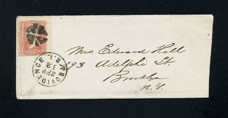 # 65 on cover from Providence, Rhode Island to North Weare, NH - 9-12-1866