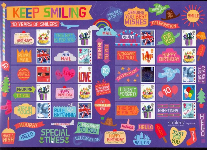 GB 2010 Keep smiling LS73 Smiler sheet Superb MNH condition.