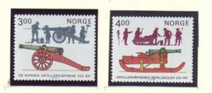 Norway Sc 858-9 1985 Norwegian Artillery stamp set mint NH