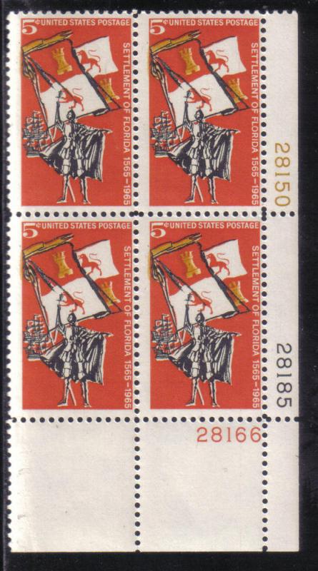 1271 - .05 Florida Settlement mnh f. Plate Block