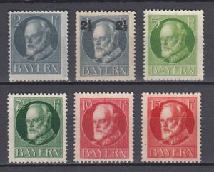 1916/20 German Old States Bayern/Bavaria Full Set Mi.110A/115A  MNH