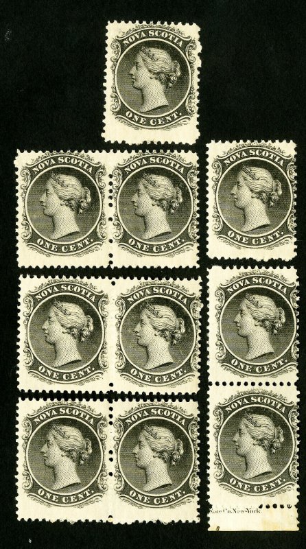 Nova Scotia Stamps # 8 F-VF Fresh lot of 10 NH Scott Value $300.00